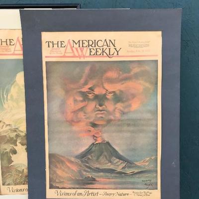 #24 - Pre 1940's Set of 6 "The American Weekly" Beautiful Framed Covers
