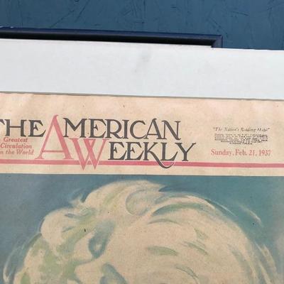 #24 - Pre 1940's Set of 6 "The American Weekly" Beautiful Framed Covers
