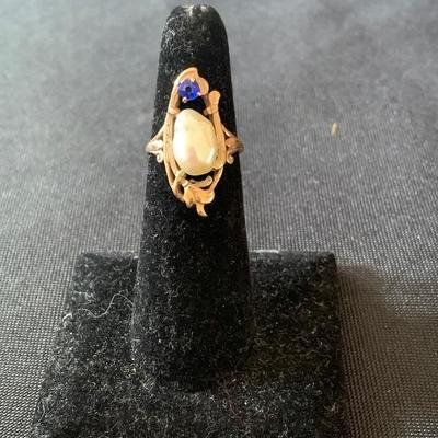 14k gold ring with pearl
