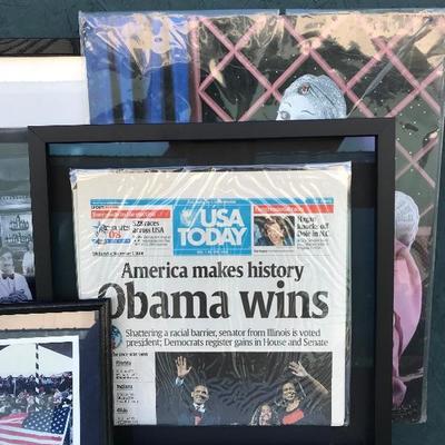 #45 - Collection of Framed Memorabilia and Art