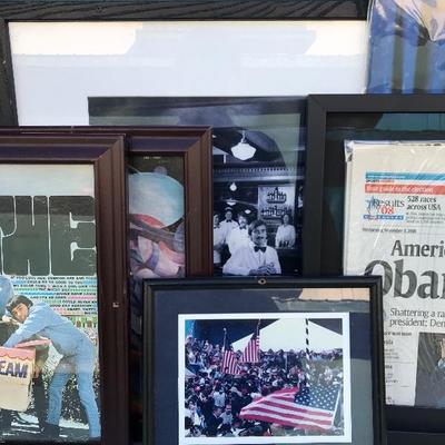 #45 - Collection of Framed Memorabilia and Art