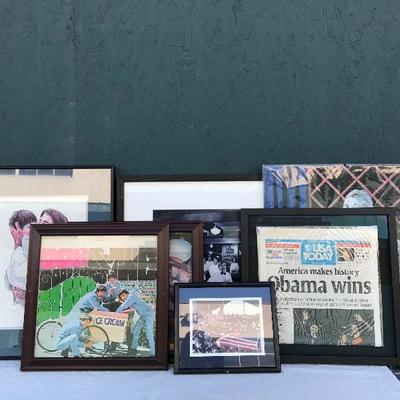 #45 - Collection of Framed Memorabilia and Art
