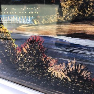 #32 - Reverse Glass Painting with Butterfly Wings, Other Art, and Two Glass Sets