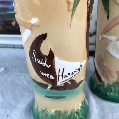 #32 - Reverse Glass Painting with Butterfly Wings, Other Art, and Two Glass Sets