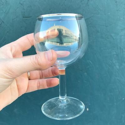 #25 - Collection of 15 Silver Rimmed Wine Glasses
