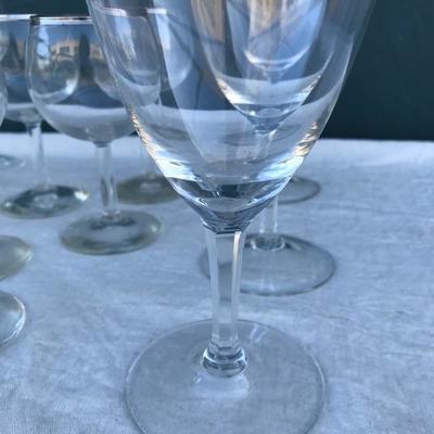 #25 - Collection of 15 Silver Rimmed Wine Glasses