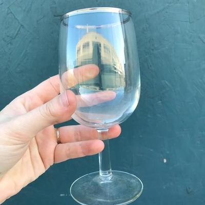 #25 - Collection of 15 Silver Rimmed Wine Glasses