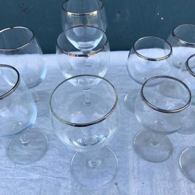 #25 - Collection of 15 Silver Rimmed Wine Glasses
