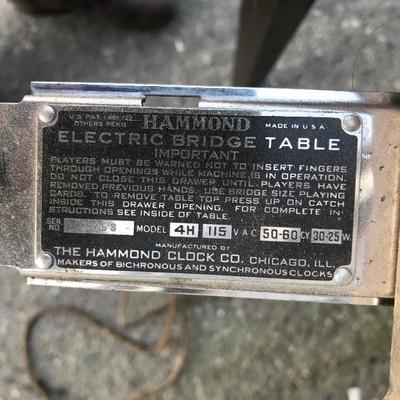 #156 - Vintage HAMMOND Electric Bridge Table