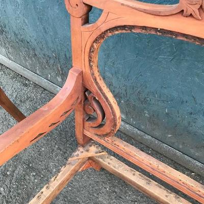 #76 - Antique Carved Wood Settee and Chair Frames