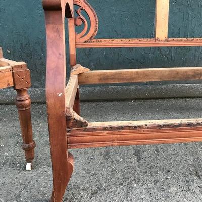 #76 - Antique Carved Wood Settee and Chair Frames