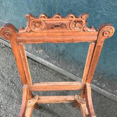 #76 - Antique Carved Wood Settee and Chair Frames