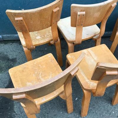 #79 - Children's THONET Maple Bentwood Chairs - Set D