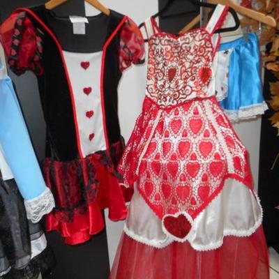 Lot 847 - Alice In Wonderland Costumes + Extendable Clothes Rack