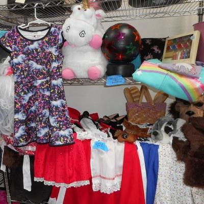 Lot 848 - Little Red Riding Hood & Great Wolf Costumes & Unicorn Items 