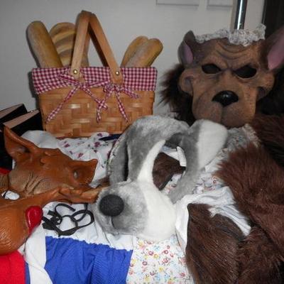 Lot 848 - Little Red Riding Hood & Great Wolf Costumes & Unicorn Items 