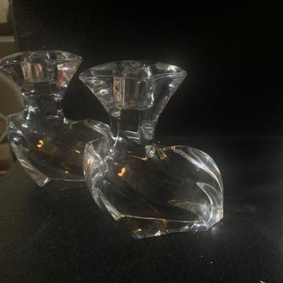 Mid Century Orrefors Crystal candle holders