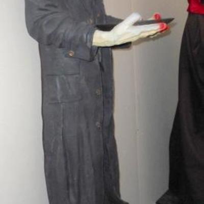 Lot 405 - 7 Ft. Creepy Vampire Butler (nice serving platter)