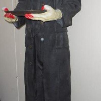 Lot 405 - 7 Ft. Creepy Vampire Butler (nice serving platter)