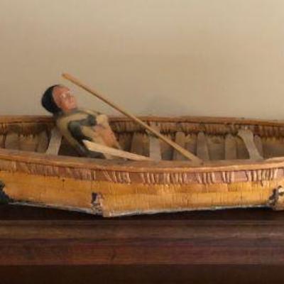 Antique 1898 Canoe w Skookum 
