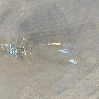 Etched water/wine glass  