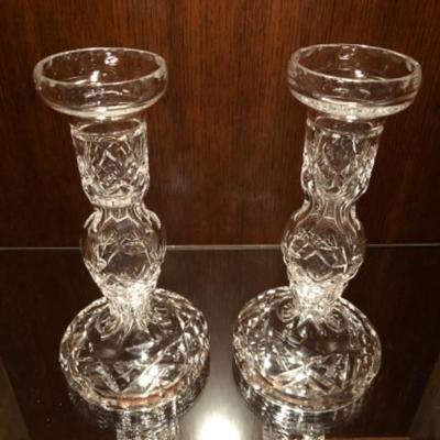 Antique Waterford Candlesticks, Pair