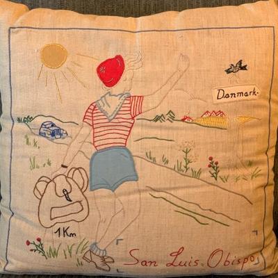 Vintage San Luis Obispo throw pillow