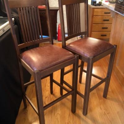 Zimmerman Arts & Crafts Barstools, Pair