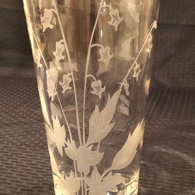 Etched Glass Vase