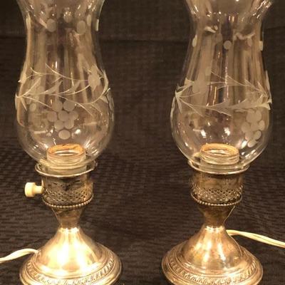 Pair Weighted Sterling Lamps