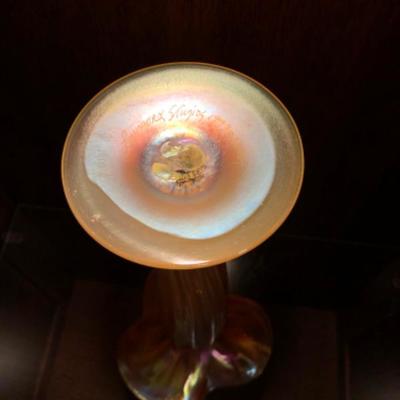 Lundberg Studios Iridescent Trumpet Vase
