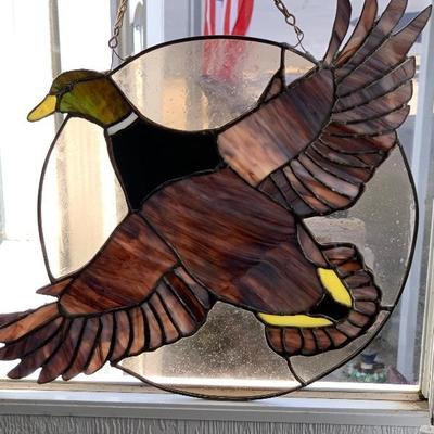 Duck stained glass