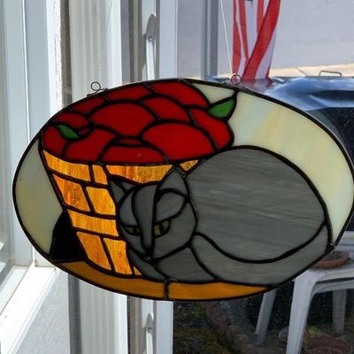 Cat stained glass