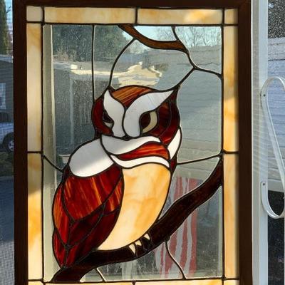 Owl stained glass