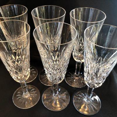 Waterford â€œLismoreâ€ set of 6 Champagne Flutes