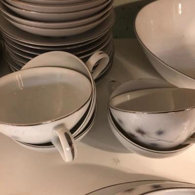 Vintage Starburst Silver Rimmed Dish Set