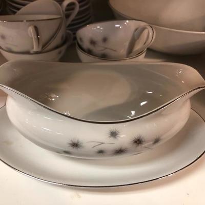 Vintage Starburst Silver Rimmed Dish Set