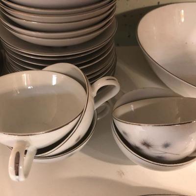 Vintage Starburst Silver Rimmed Dish Set