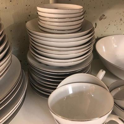 Vintage Starburst Silver Rimmed Dish Set