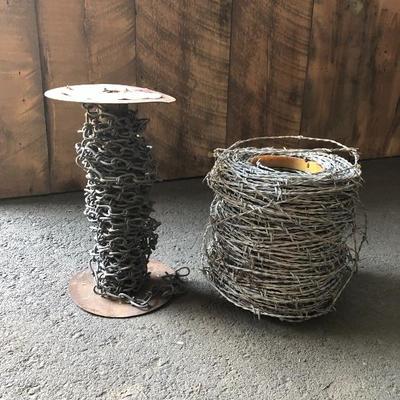 Spools of Chain and Barbed Wire