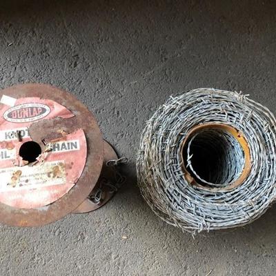 Spools of Chain and Barbed Wire