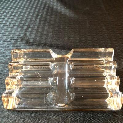 Vintage Glass Desk Pen Holder