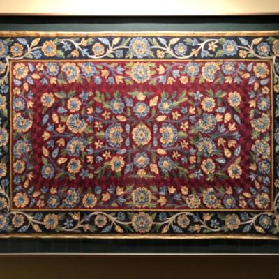 Archivally Framed Handmade Silk Prayer Rug
