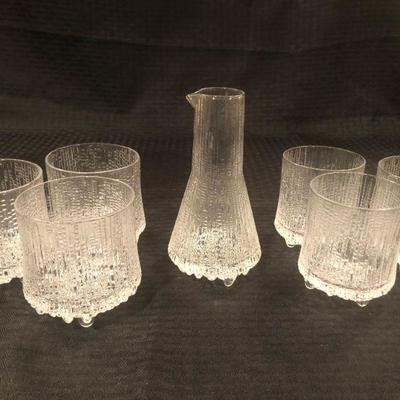 Iitala Ultima Thule Carafe and 6 Glasses