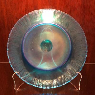 Blue Iridescent Onion Skin Plate