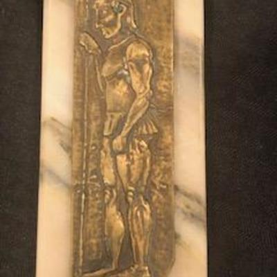 Bronze and Marble Greek Plaques