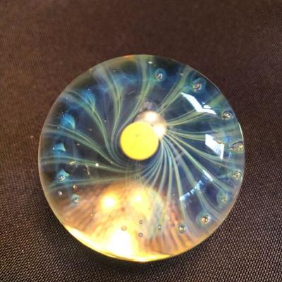 Art Glass Marble & Stand - artist unknown