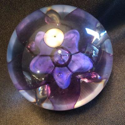 Art Glass Paperweight- signed