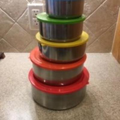 STAINLESS LIDDED STORAGE BOWLS