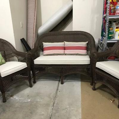 Wicker Loveseat and 2 Chairs